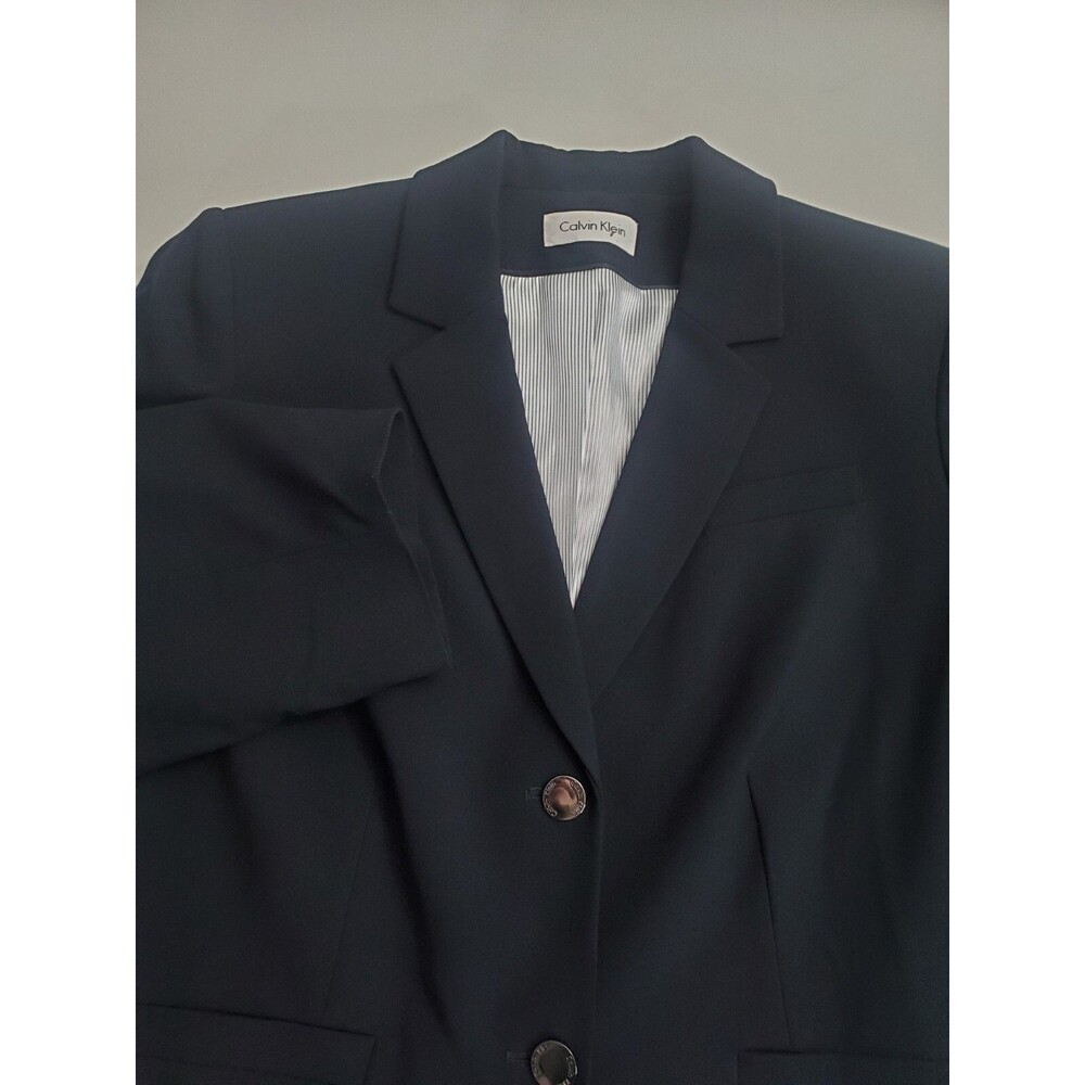 Calvin Klein Collection Long Sleeve 2 Button Polyester‎ Blend Blazer, L
